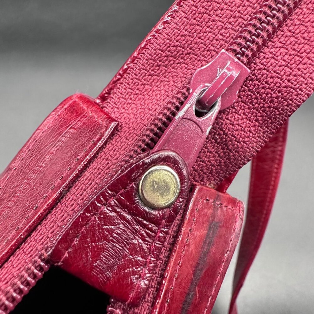 Vintage Red Purse Eel Skin Shoulder Bag Lee Sands Korea 1970s Retro Fashion - Picture 8 of 15